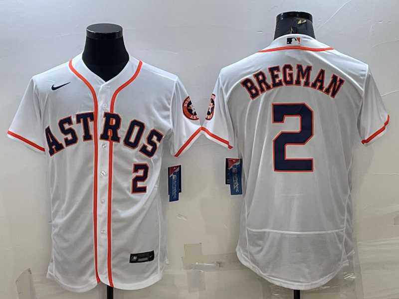 Men%27s Houston Astros #2 Alex Bregman White Stitched MLB Flex Base Nike Jersey1